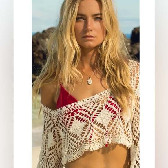 🔥L*Space Cody Swim Coverup Crochet Sweater🔥- M/L NWOT - Picture 2 of 7